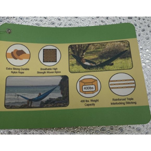 Wise Owl Outfitters Camping Hammock Green&Blue T47 - Picture 3 of 4
